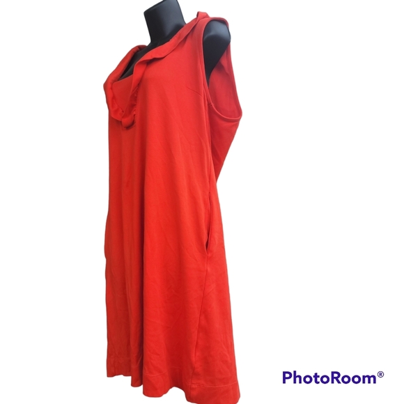 New York & Company Ruffle Neck Sleeveless Dress Size XXLARGE Orange.Chest 22"W - Picture 2 of 5